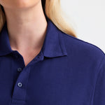 collar and placket detial on Deluxe Poloshirt UC108