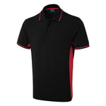 Uneek Two Tone Polo Shirt UC117 black red