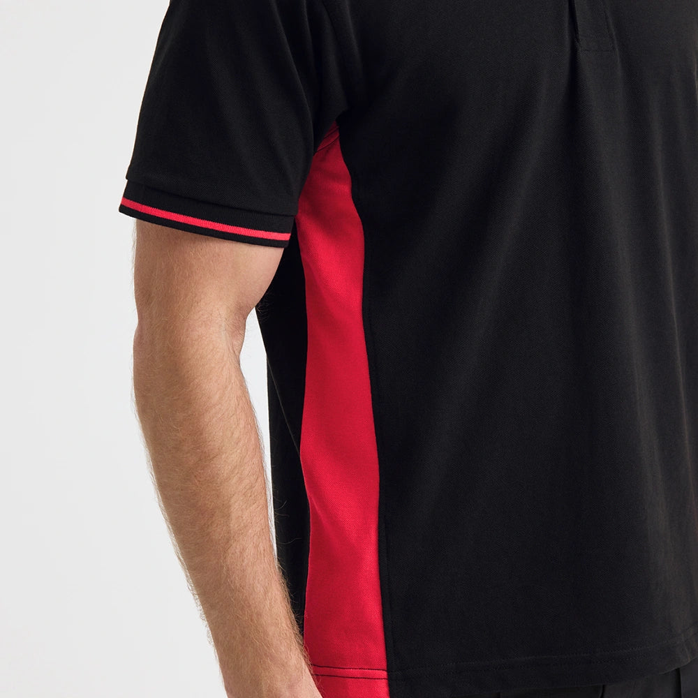 close up contrast detail Uneek Two Tone Polo Shirt UC117