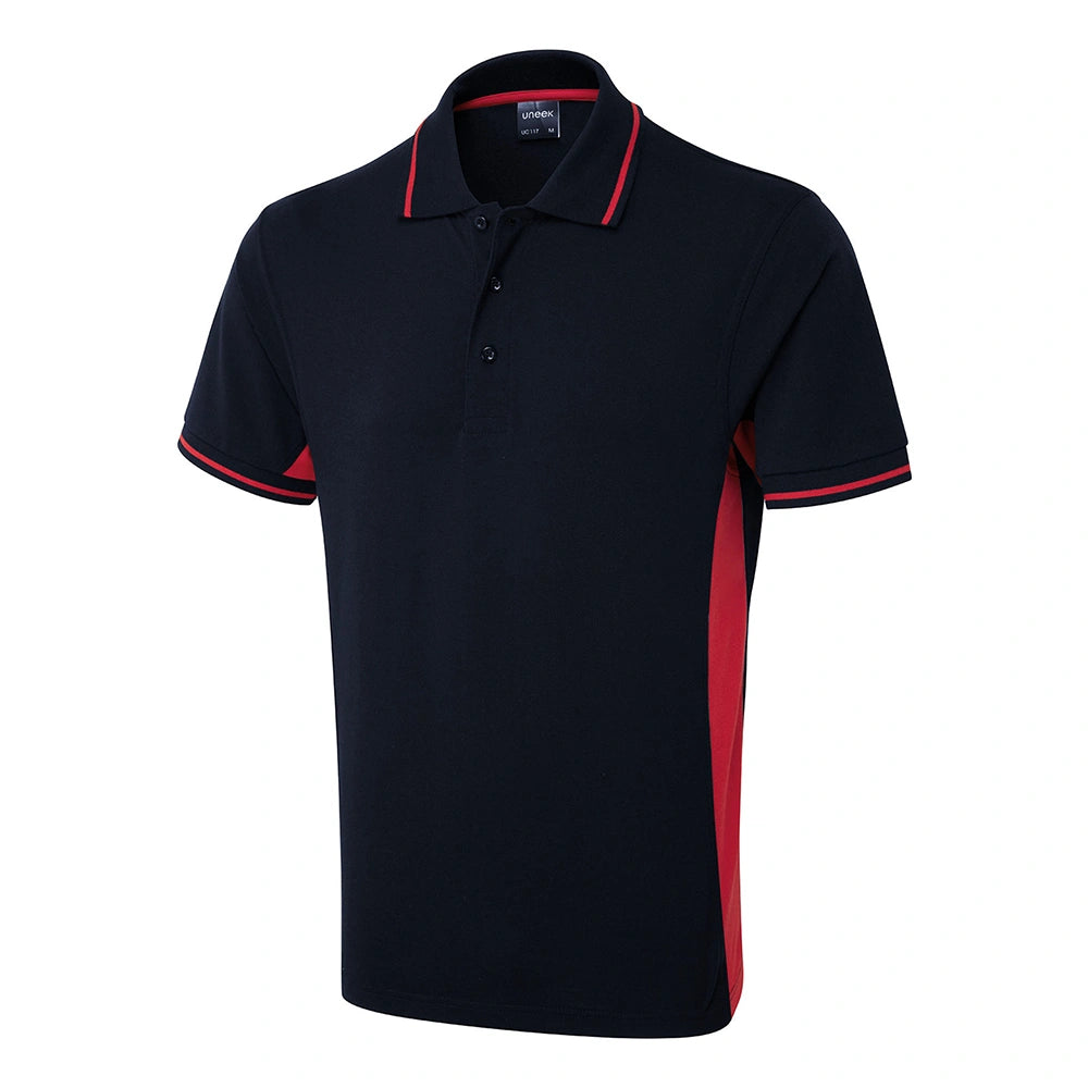 Uneek Two Tone Polo Shirt UC117 navy red