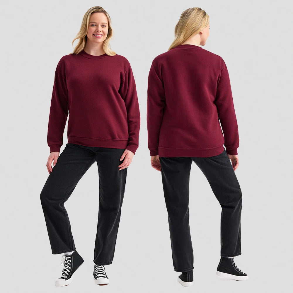 full front and back views of model wearing Classic Sweatshirt UC203
