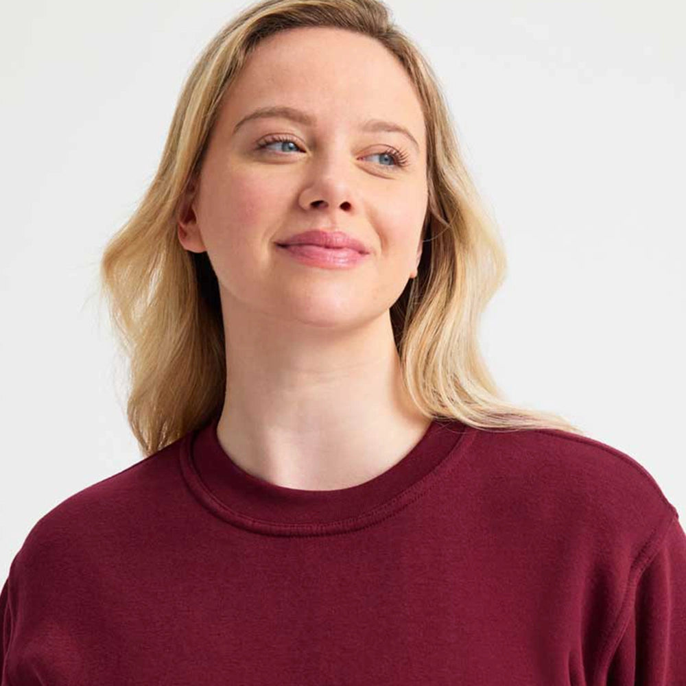 close up of model wearing Classic Sweatshirt UC203