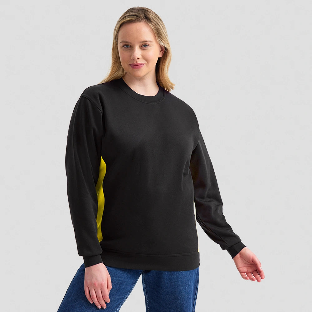 model wearing Two Tone Crew New Sweatshirt UC217