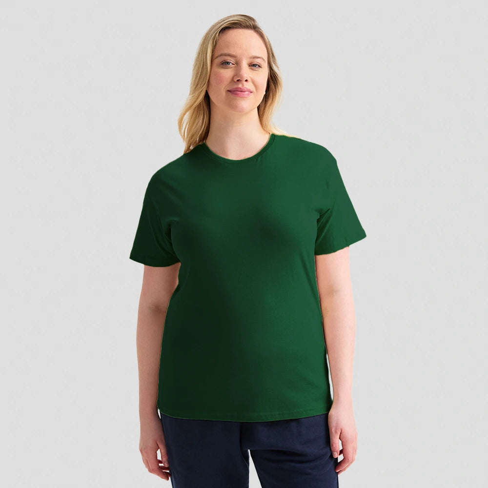 model wearing Classic T-shirt (Blue, Green) UC301 bottle green