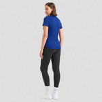 back view of model wearing Uneek Ladies Ultra Cool T Shirt UC316 in royal blue