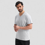 model wearing Uneek Classic V Neck T-shirt UC317