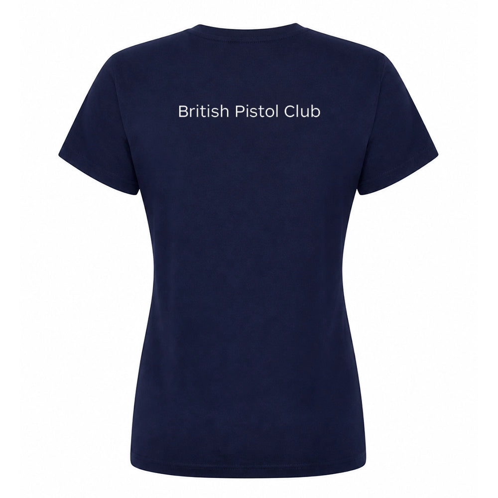 back view of British Pistol Club Ladies Classic T-Shirt