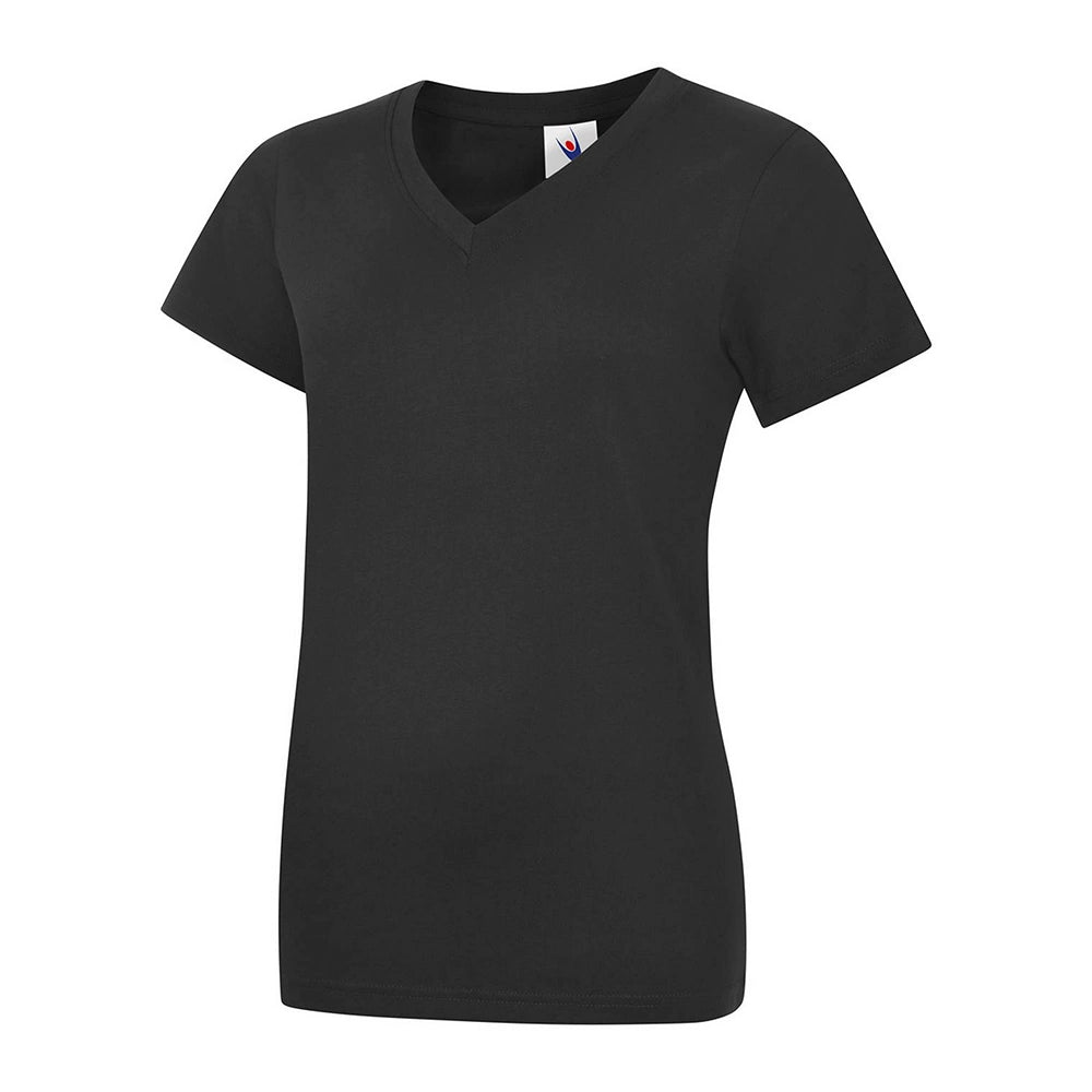 Uneek Ladies Classic V-Neck T-Shirt UC319 Black