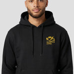 Closeup of Model wearing the SimplyDiag Network Classic Hoodie UC502