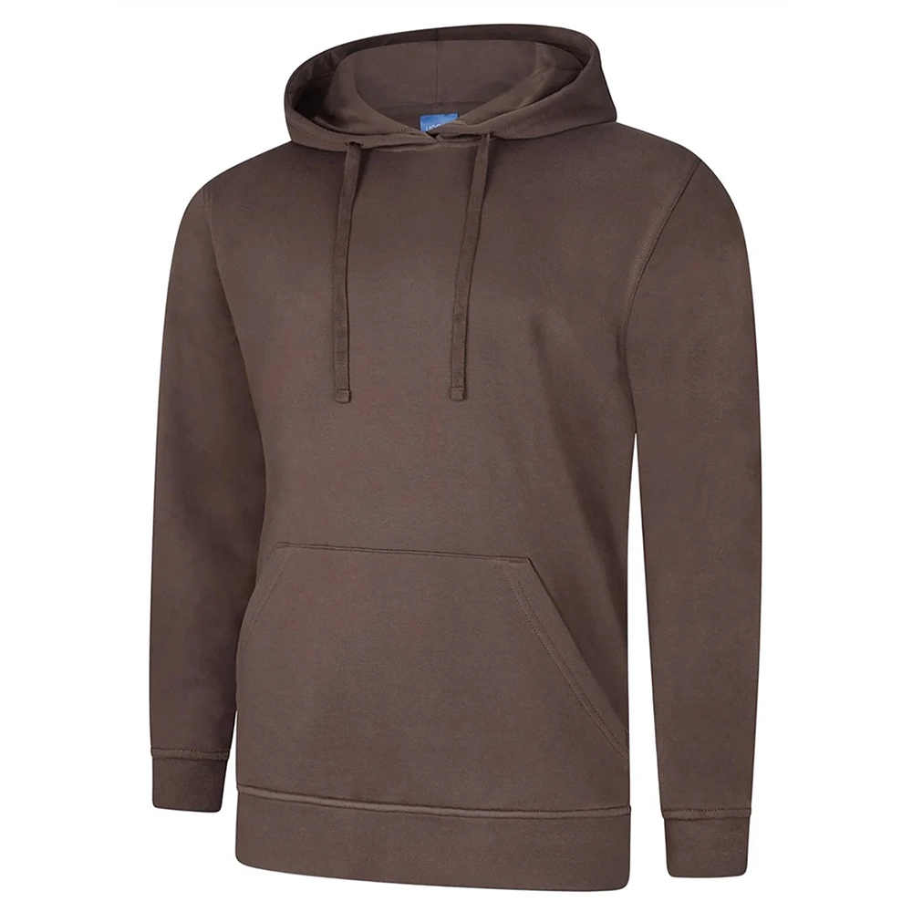 Brown Deluxe Hooded Sweatshirt UC509 on a white background