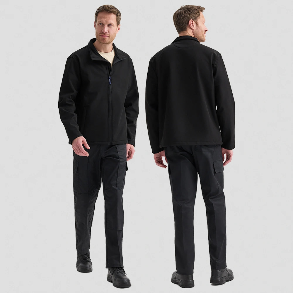full front and back view of Classic Full Zip Soft Shell Jacket UC612