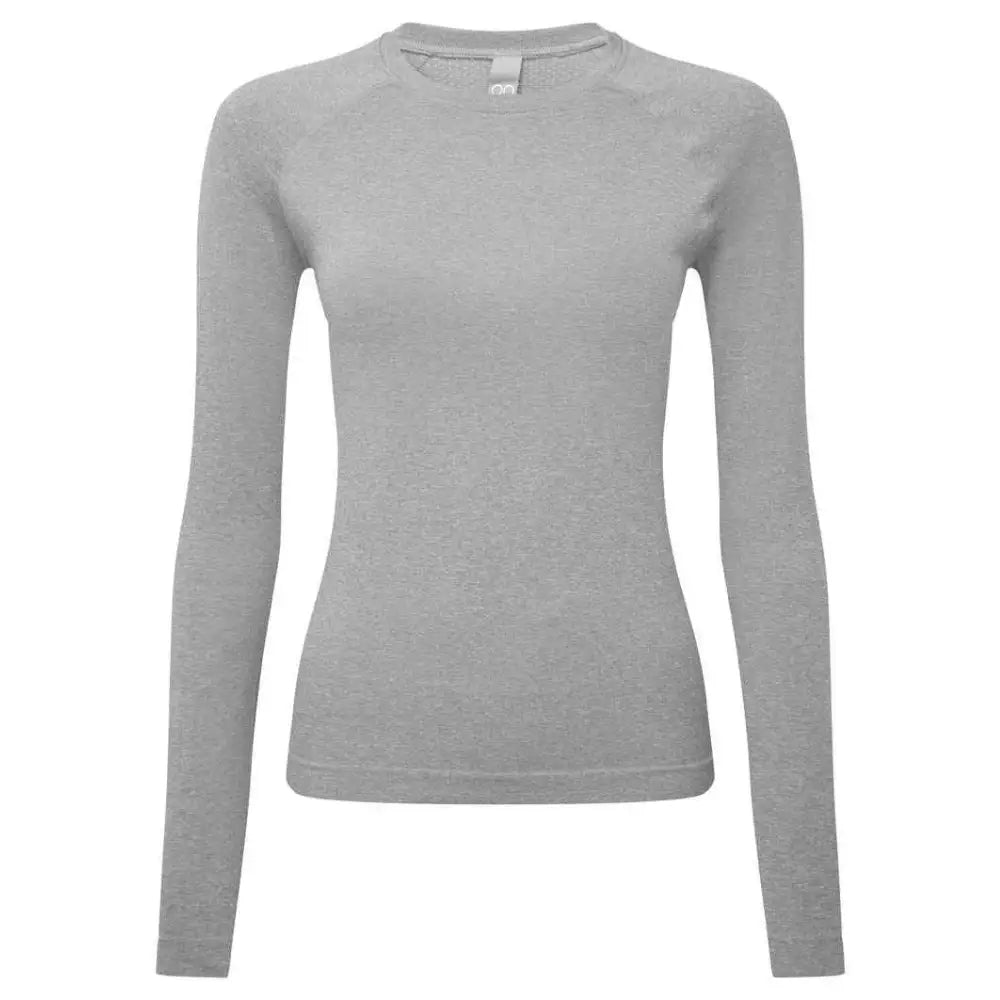 Gray long-sleeve underscrub shirt on a white background