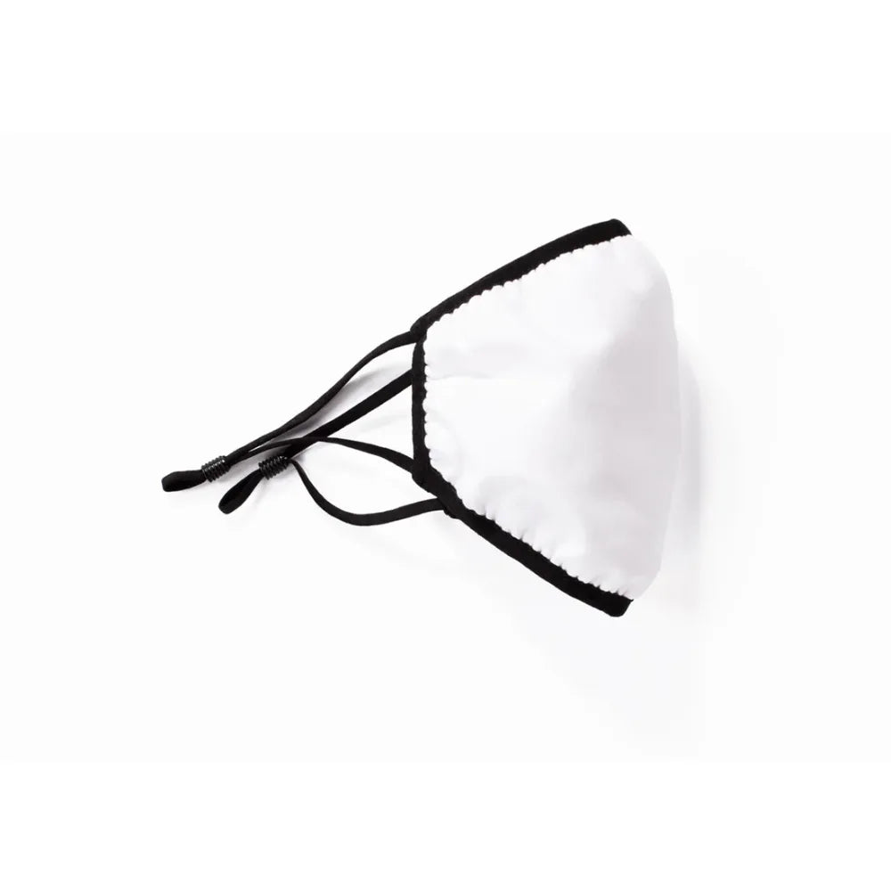 Uneek Anti-Microbial Washable Face Mask UC853 in white with black trim