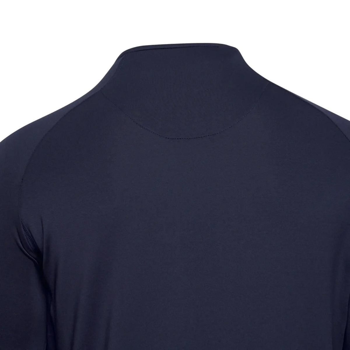 Back neck close-up of the Men's Volt 1/4 Zip Performance Top in Navy.