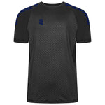 Surridge Sport Volt T-Shirt Female in Black with Navy SS logo and Diagonal Trim.