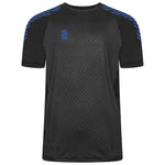 Surridge Sport Volt T-Shirt Female in Black with Royal Diagonal Trim.