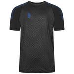 Surridge Sport Volt T-Shirt in Black with Royal Dots Trim and Royal SS logo.