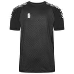 Surridge Sport Volt T-Shirt Female in Black with White Diagonal Trim.