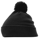 Rear view of Winsford ASC Cuffed Bobble Beanie (Black)