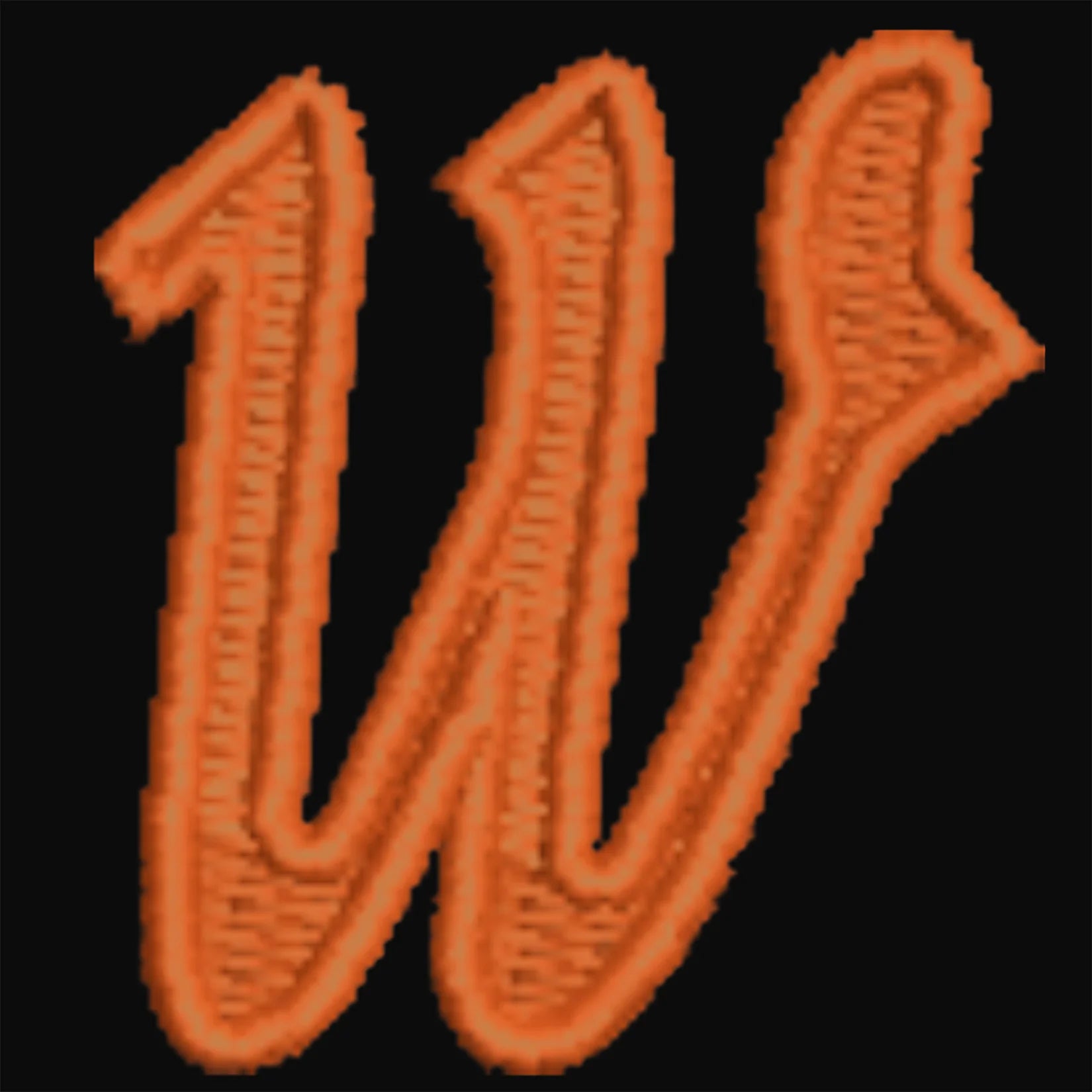 Winsford ASC 'W' embroidery in orange
