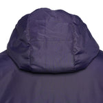 Close-up hood view of the Stuart Surridge Active Long Padded Coat - Navy WL005.