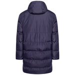 Rear view of the Stuart Surridge Active Long Padded Coat - Navy WL005.