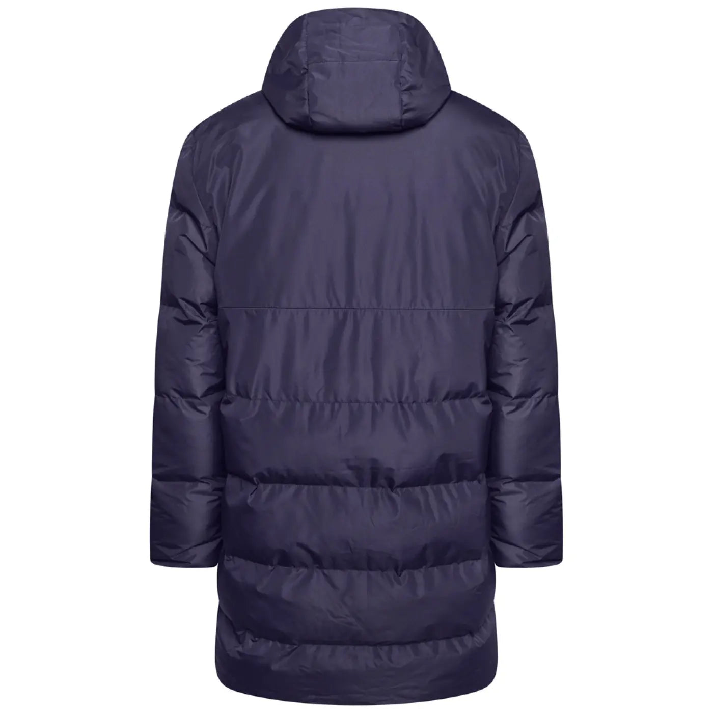 Rear view of the Stuart Surridge Active Long Padded Coat - Navy WL005.