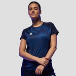 Model wearing the Women's Volt T-Shirt in Navy.