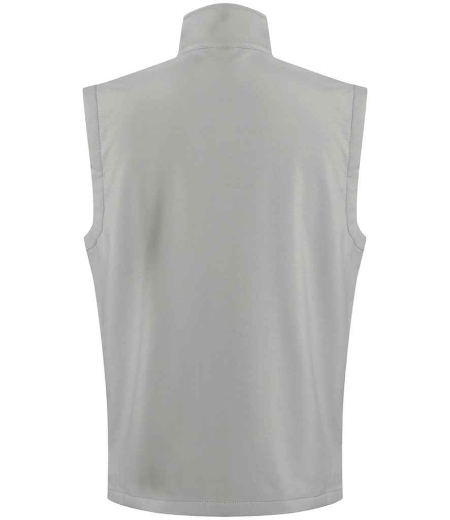 back view of Regatta RG372 (TRA925) Ascender Two Layer Soft Shell Bodywarmer mineral grey/black