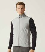 mineral grey Regatta RG372 (TRA925) Ascender Two Layer Soft Shell Bodywarmer worn by model
