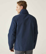 back view of model wearing navy red Regatta RG374 (TRW532) Ascender Waterproof Shell Jacket