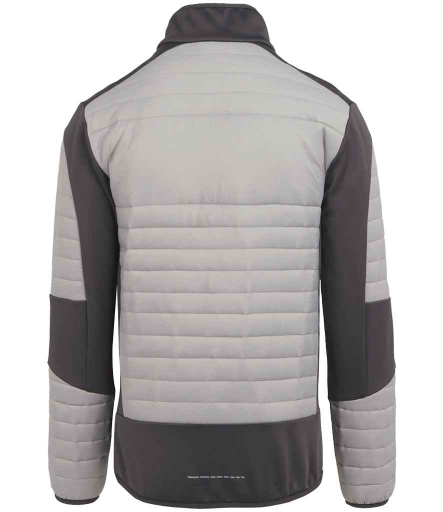 Rear view of Regatta E-Volve Unisex Thermal Hybrid Jacket in Mineral Grey/Ash
