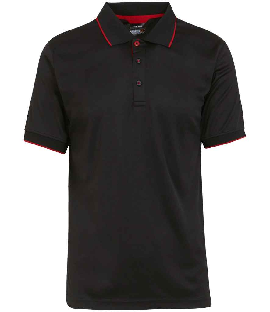 Regatta Navigate Polo Shirt in Black / Red