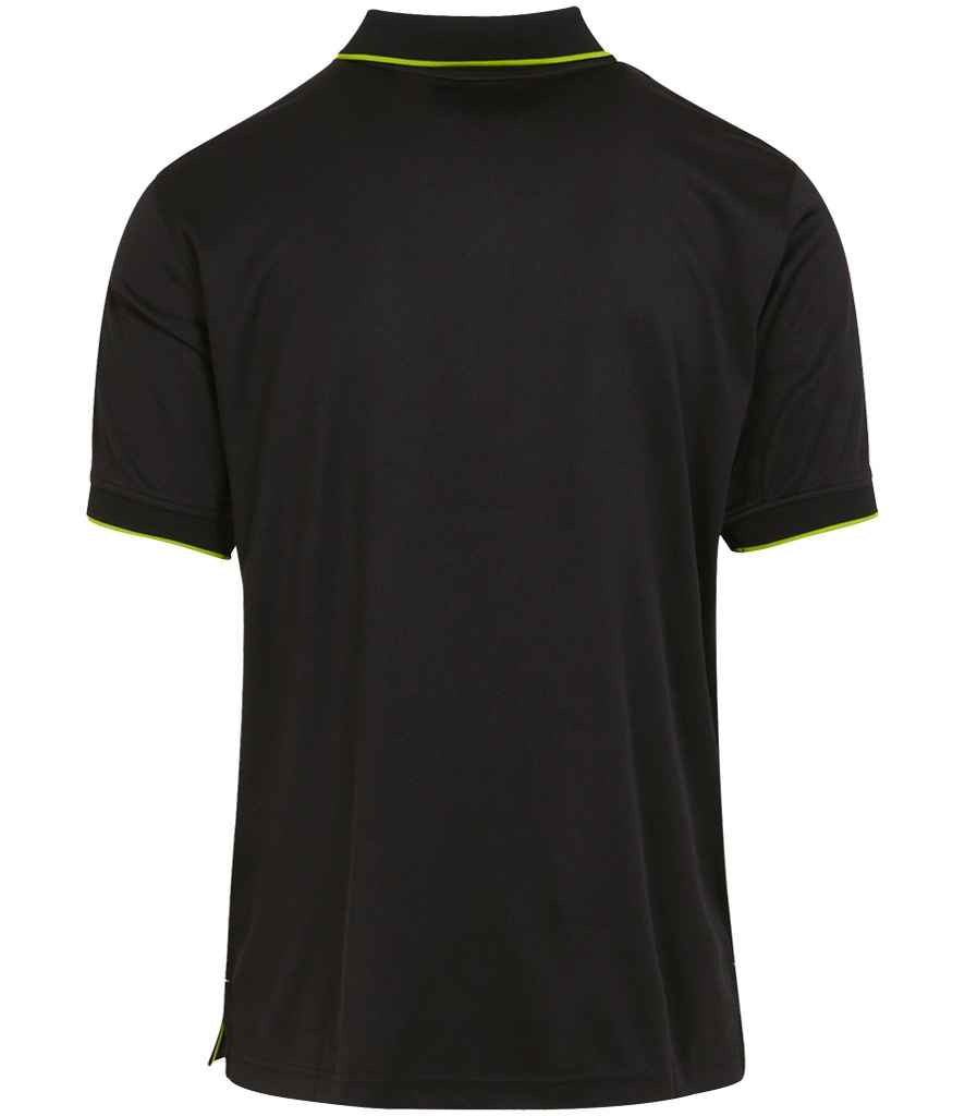 Rear view of Regatta Navigate Polo Shirt in Black / Lime