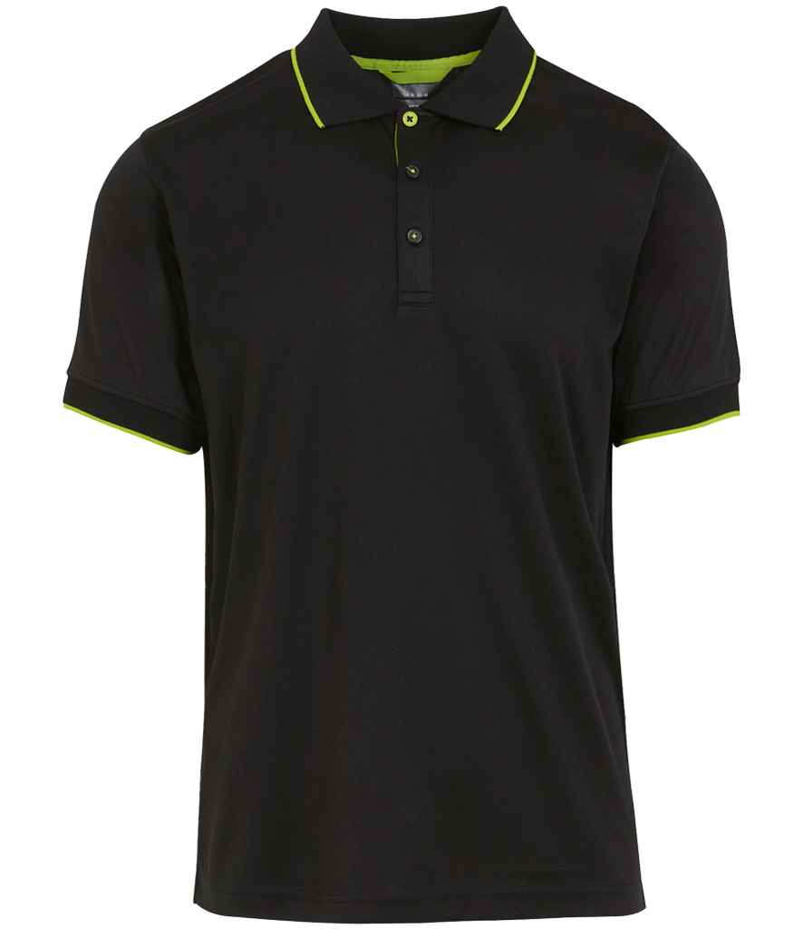 Regatta Navigate Polo Shirt in Black / Lime