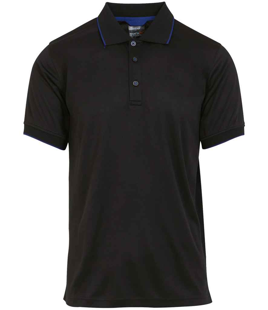 Regatta Navigate Polo Shirt in Black / Royal