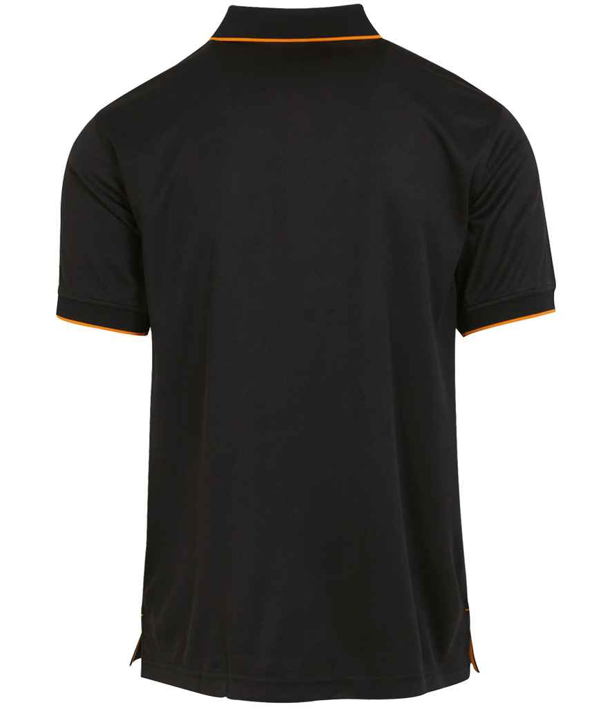 Rear view of Regatta Navigate Polo Shirt in Black / Orange