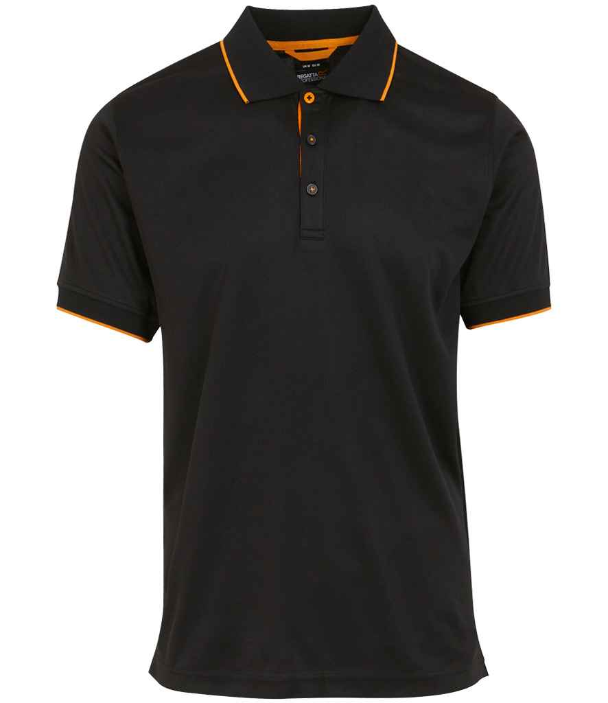 Regatta Navigate Polo Shirt in Black / Orange
